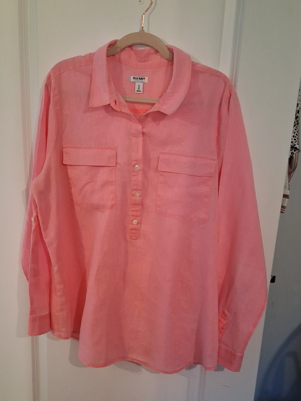 Old Navy Bright Pink Button-Front Shirt Pretty In Pink